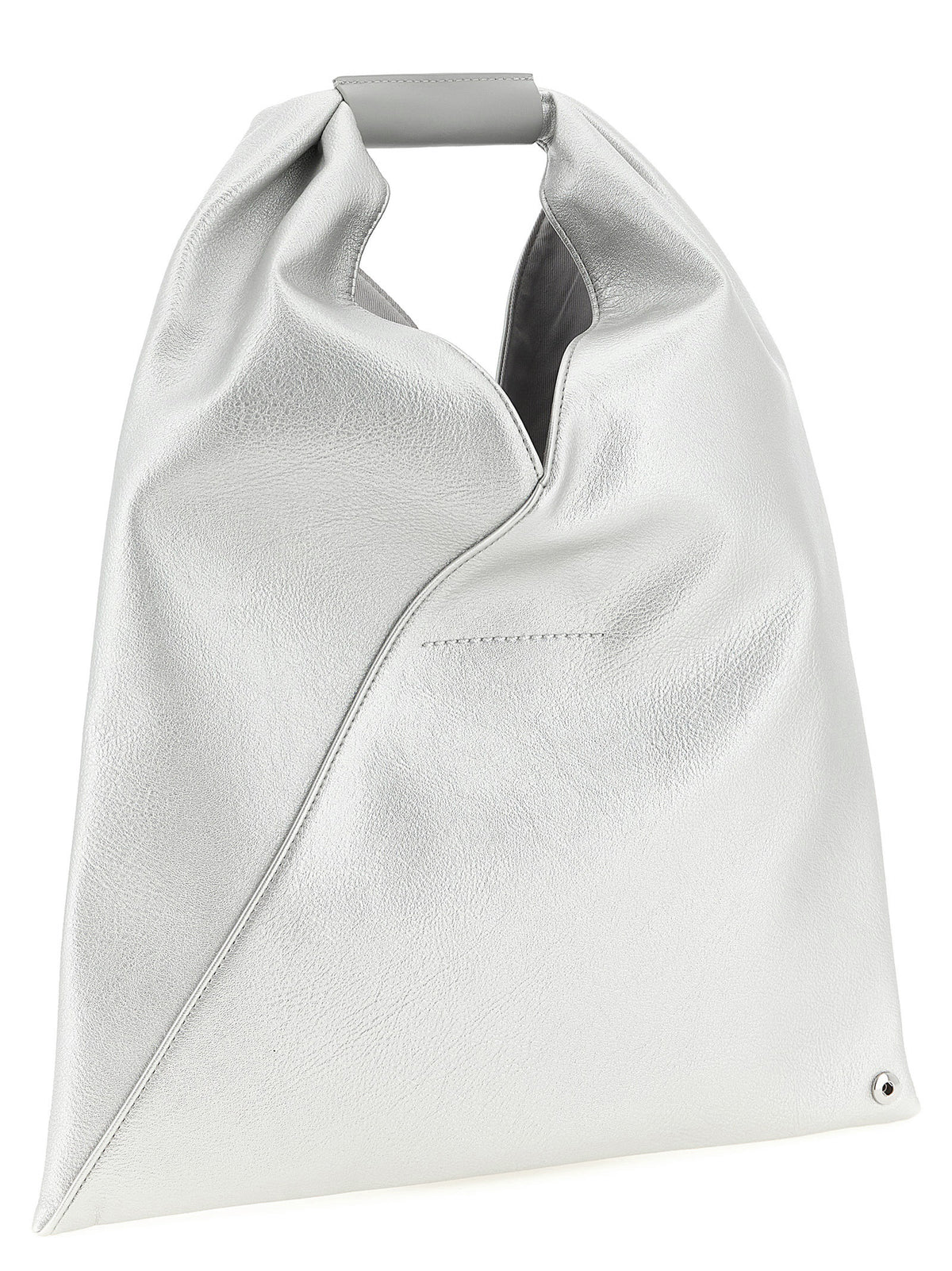 Elevate your style with the MM6 Maison Margiela Silver Polyethylene Handbag, a bold fusion of artistry and sophistication, perfect for the discerning individual.