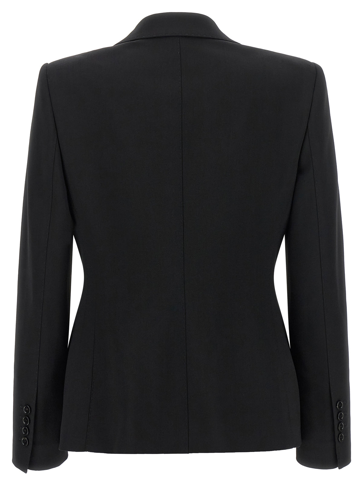 Elevate your wardrobe with the Dolce & Gabbana Black Virgin Wool Blazer, a masterpiece of Italian craftsmanship that embodies refined elegance and timeless allure.