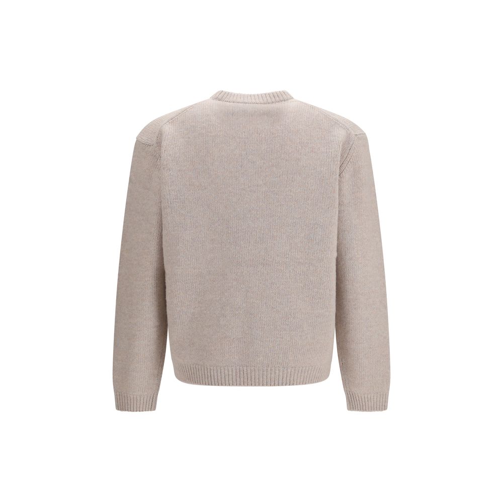 Indulge in the Maison Kitsuné Beige Wool Oves Aries Sweatshirt, where exquisite Merino wool meets timeless design, embodying sophistication and effortless elegance.