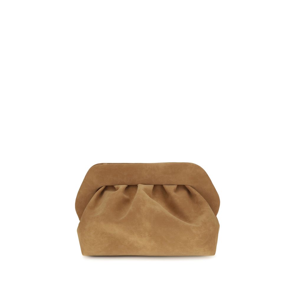 THEMOIRè Beige Suede Leather Clutch Bag - Timeless Luxury Elegance