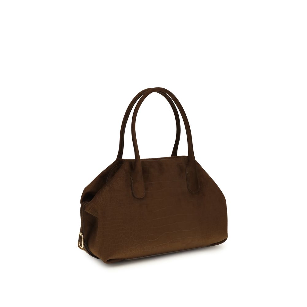 THEMOIRè Brown Suede Leather Handbag - Timeless Luxury Elegance