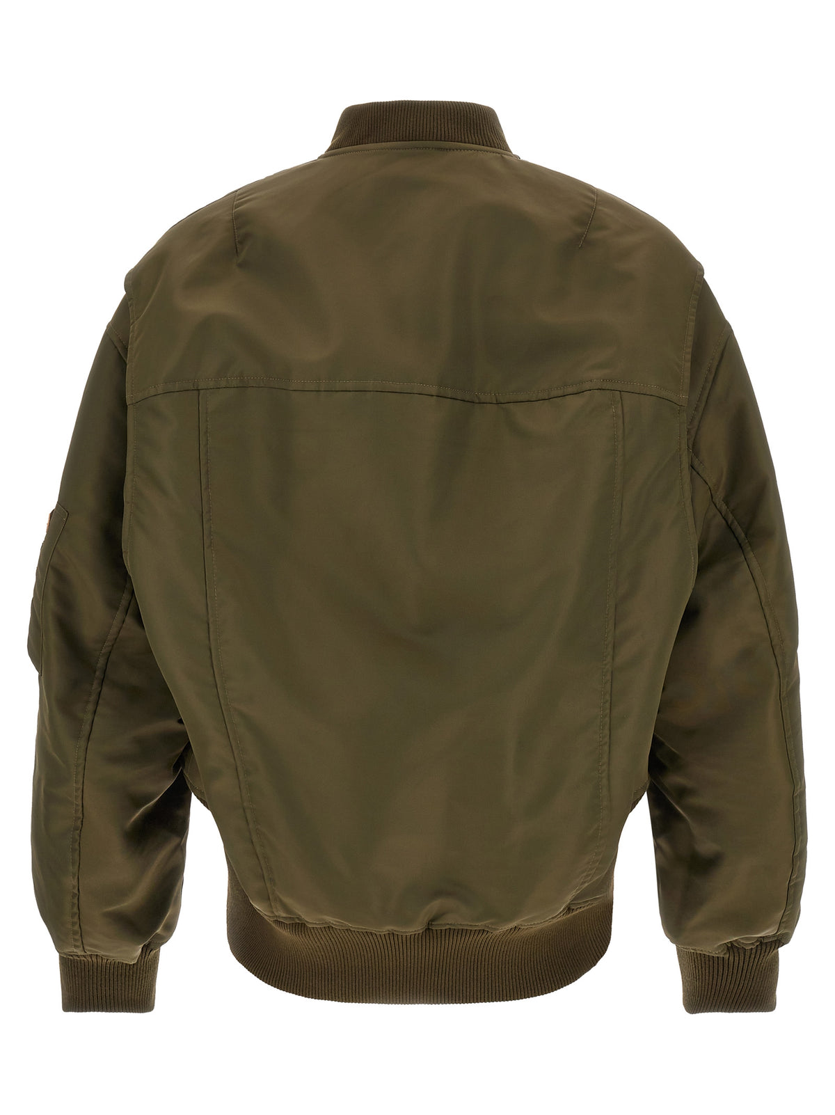 J.W. Anderson Olive Green Bicolor Bomber Jacket - Italian Luxury