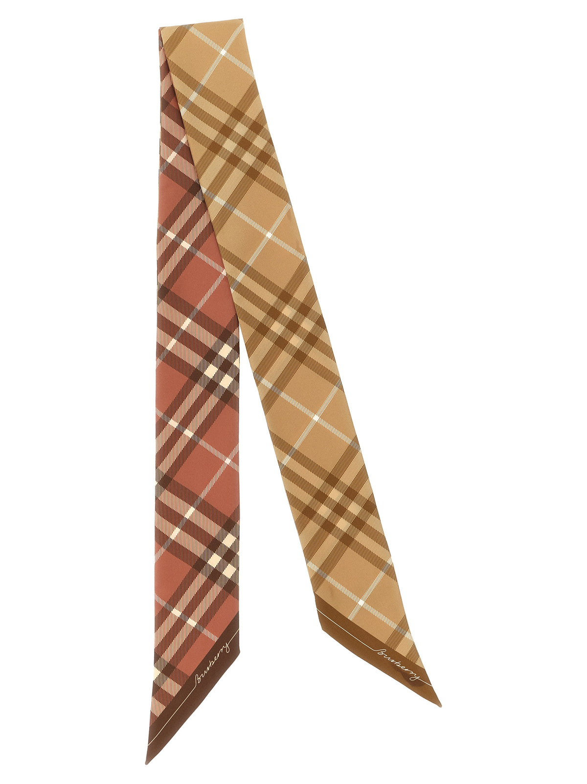 Burberry Multicolor Satin Foulard - Luxurious Silk Scarf
