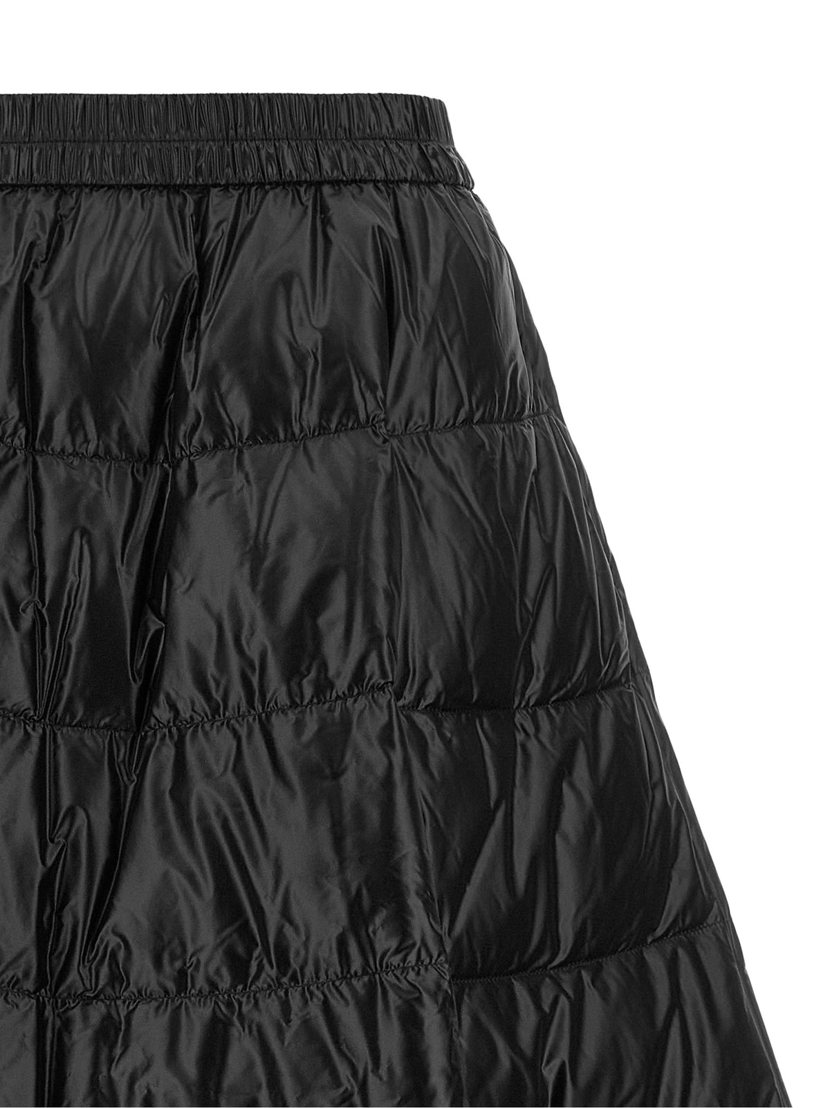 Moncler Black Polyamide Midi Skirt - Luxurious Tailoring Elegance