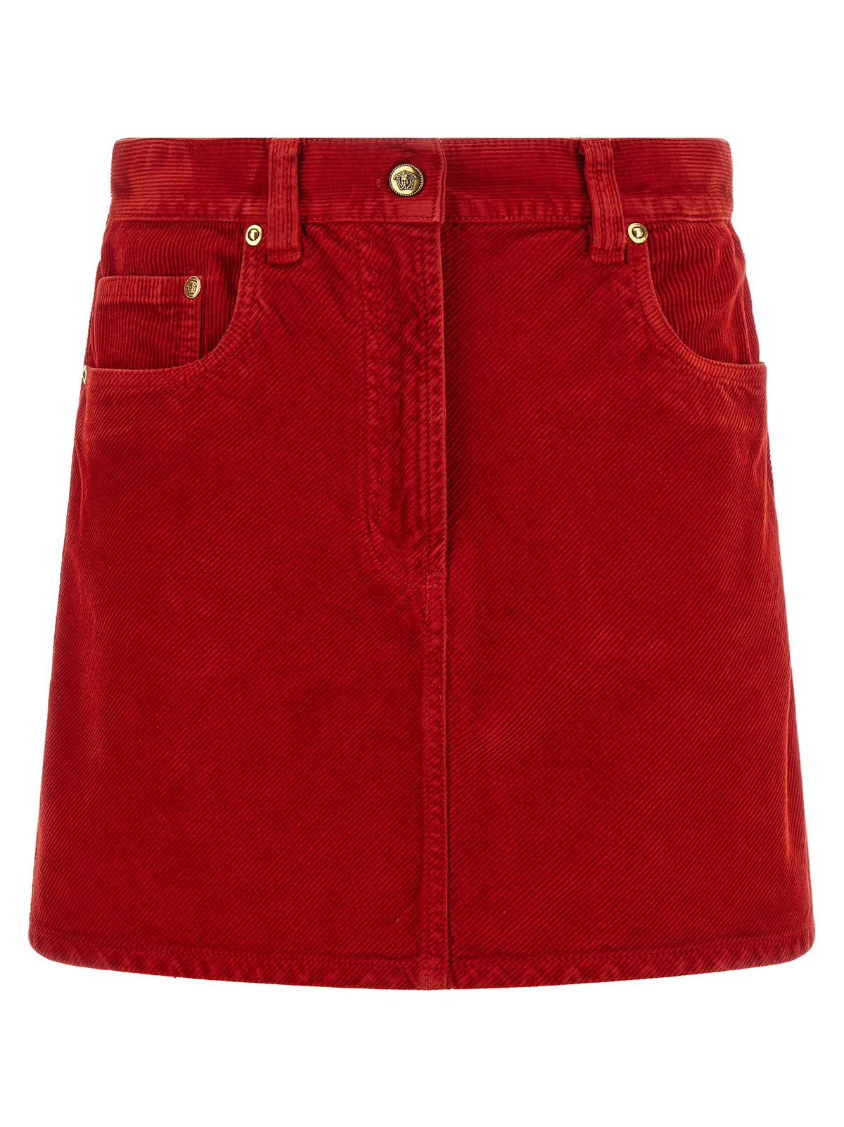 Versace Red Cotton Long Skirt - Timeless Elegance Redefined