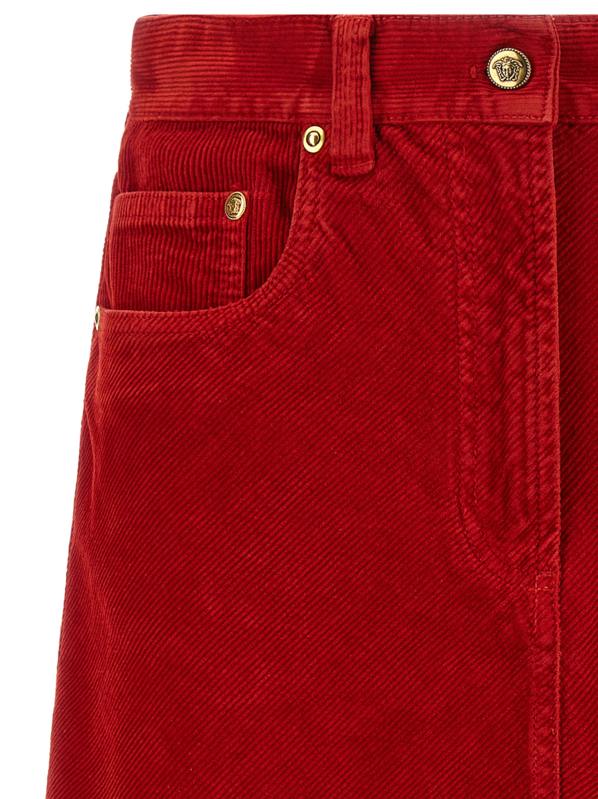 Versace Red Cotton Long Skirt - Timeless Elegance Redefined