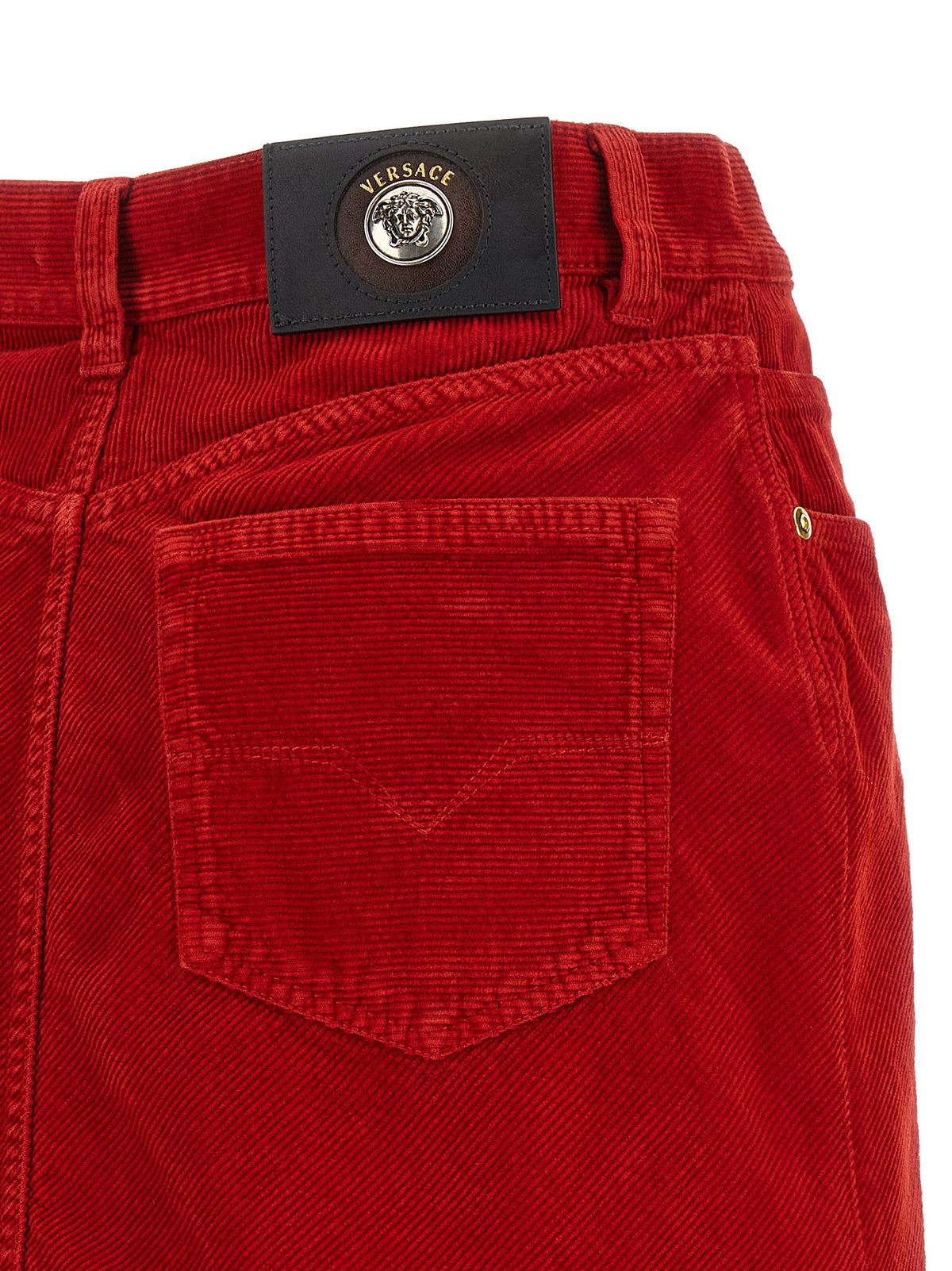 Versace Red Cotton Long Skirt - Timeless Elegance Redefined