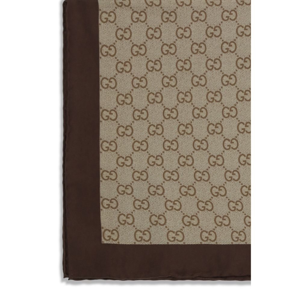 Gucci Beige Silk Foulard Scarf - Timeless Elegance in Luxury