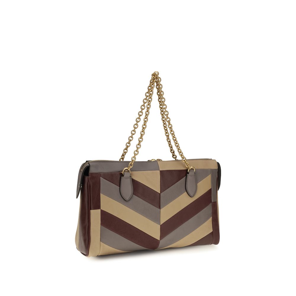 Valentino Garavani Panthea Chevron Shoulder Bag in Multicolor