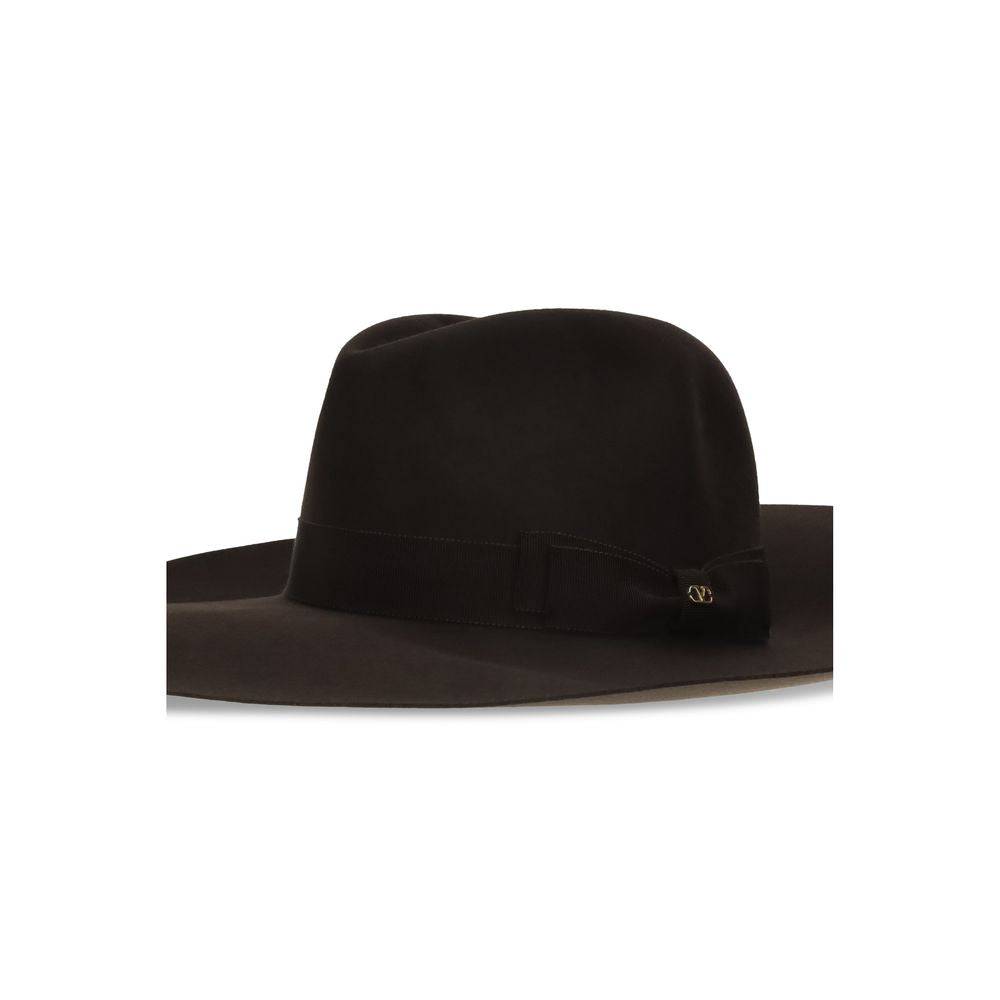 Valentino Garavani Brown Fabric Fedora - Timeless Luxury Accessory