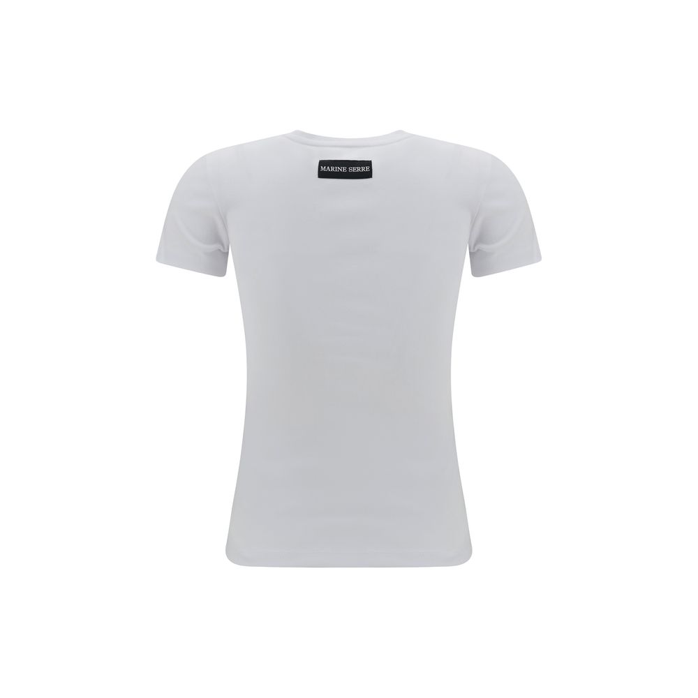 Marine Serre White Cotton T-Shirt - Timeless Luxury Redefined