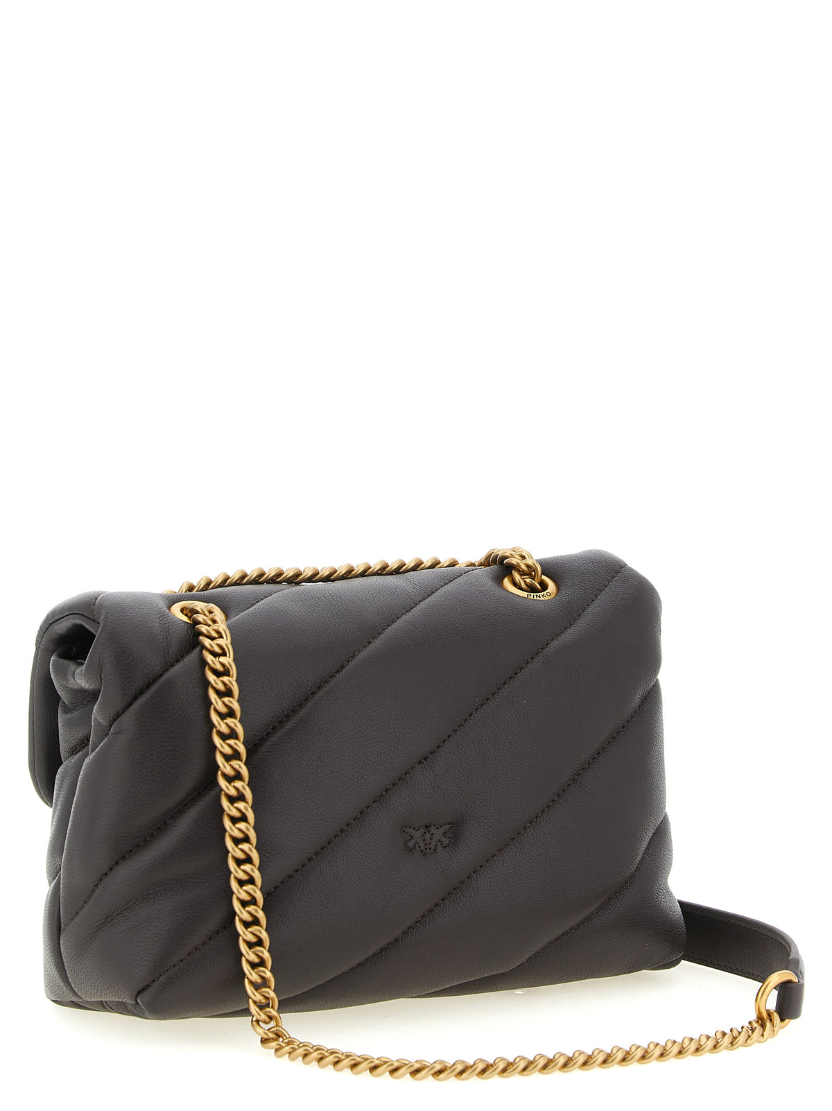 PINKO Black Lamb Leather Crossbody Bag - Timeless Luxury Elegance