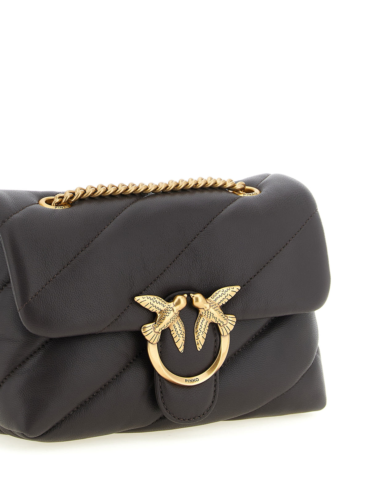 PINKO Black Lamb Leather Crossbody Bag - Timeless Luxury Elegance