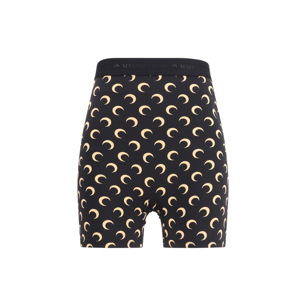 Marine Serre Black Polyamide Bermuda Shorts - Luxury Redefined