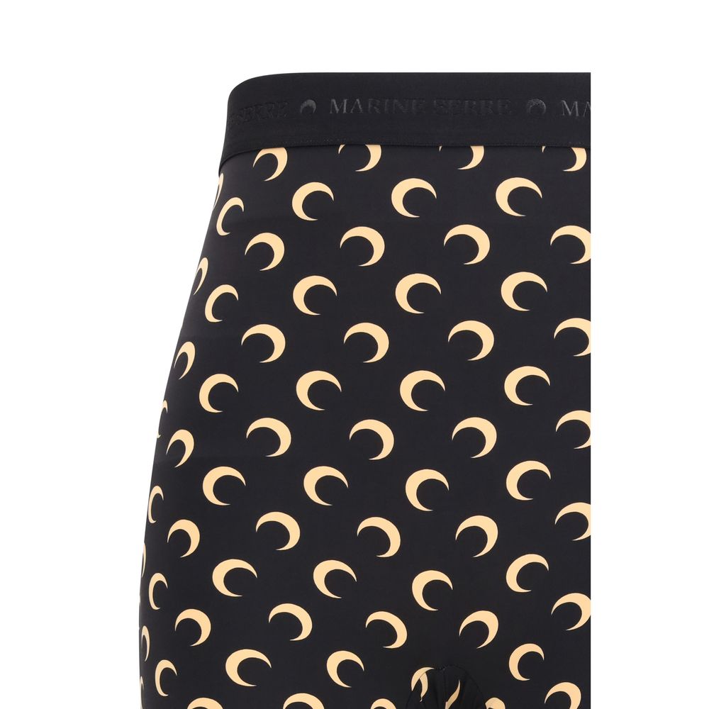 Marine Serre Black Polyamide Bermuda Shorts - Luxe Sporty Elegance