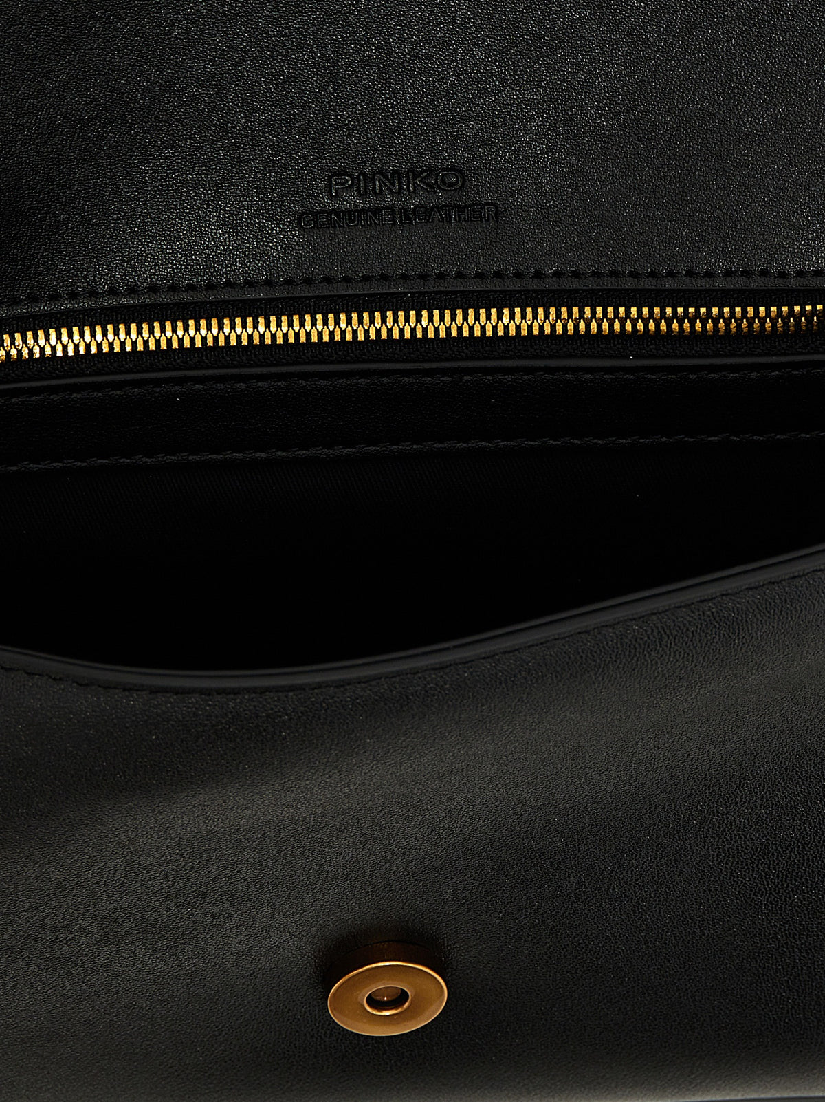 PINKO Love Slouchy Classic Black Calfskin Shoulder Bag Luxury