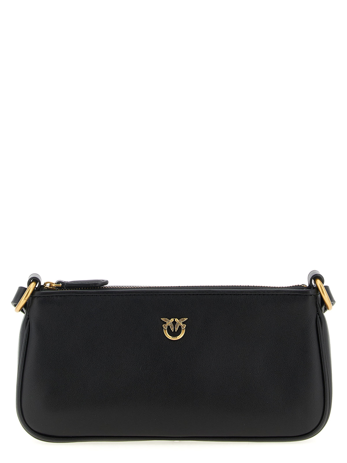 PINKO Half Moon Black Goatskin Crossbody Bag - Timeless Luxury