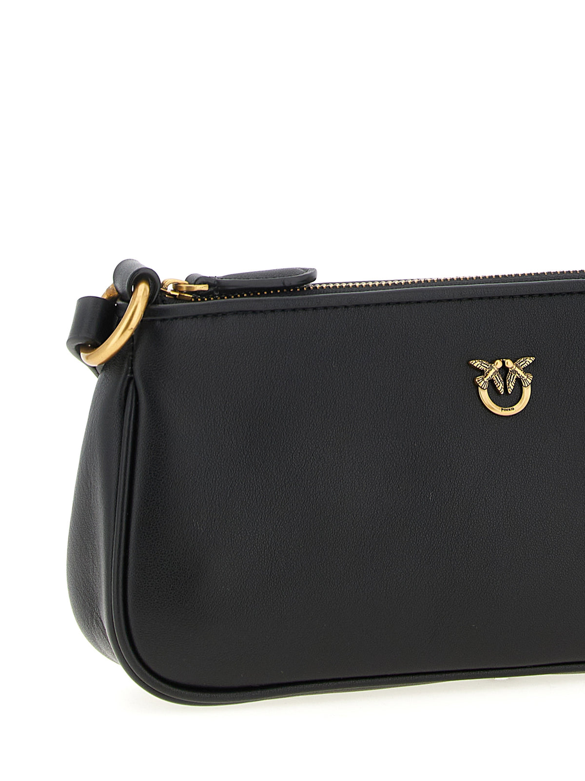 PINKO Half Moon Black Goatskin Crossbody Bag - Timeless Luxury