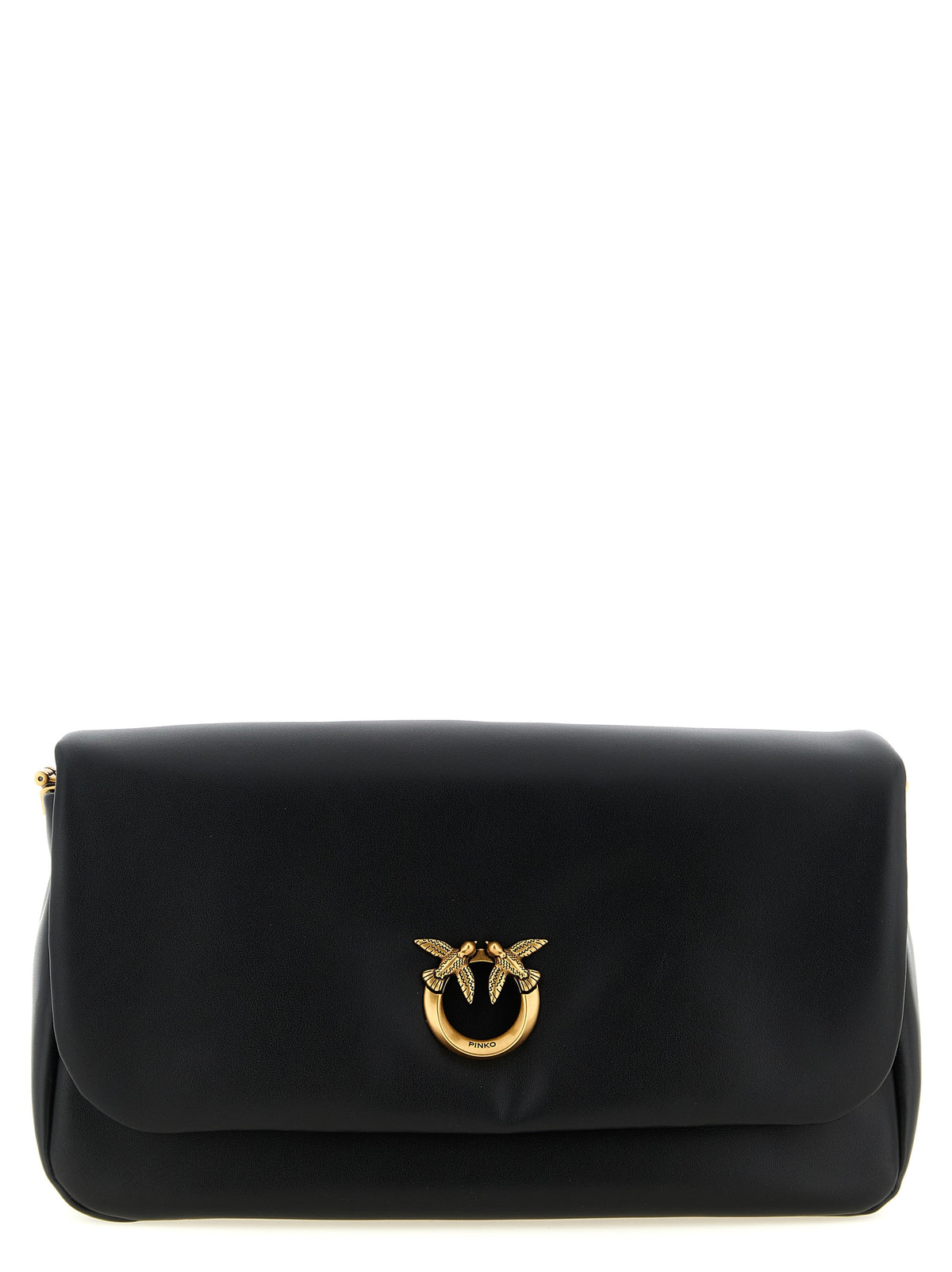 PINKO Black Lamb Leather Crossbody Bag - Timeless Luxury Elegance