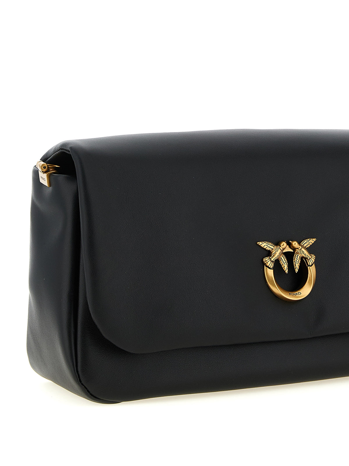 PINKO Black Lamb Leather Crossbody Bag - Timeless Luxury Elegance