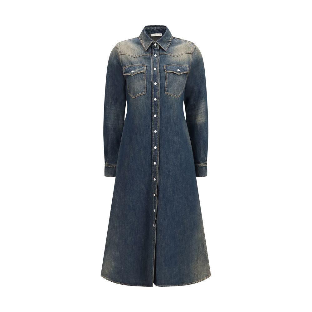 Fendi Blue Cotton Casual Dress - Luxury Fashion Redefined