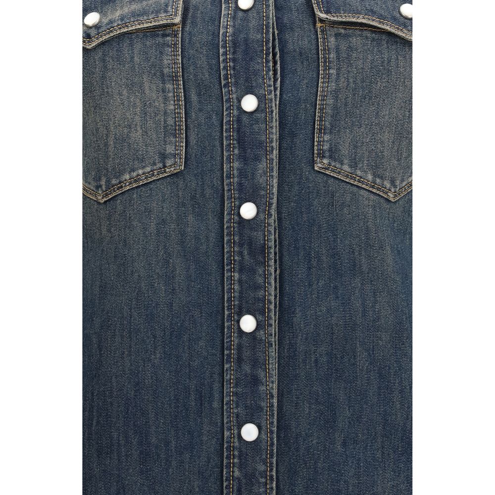 Fendi Blue Cotton Casual Dress - Luxury Fashion Redefined