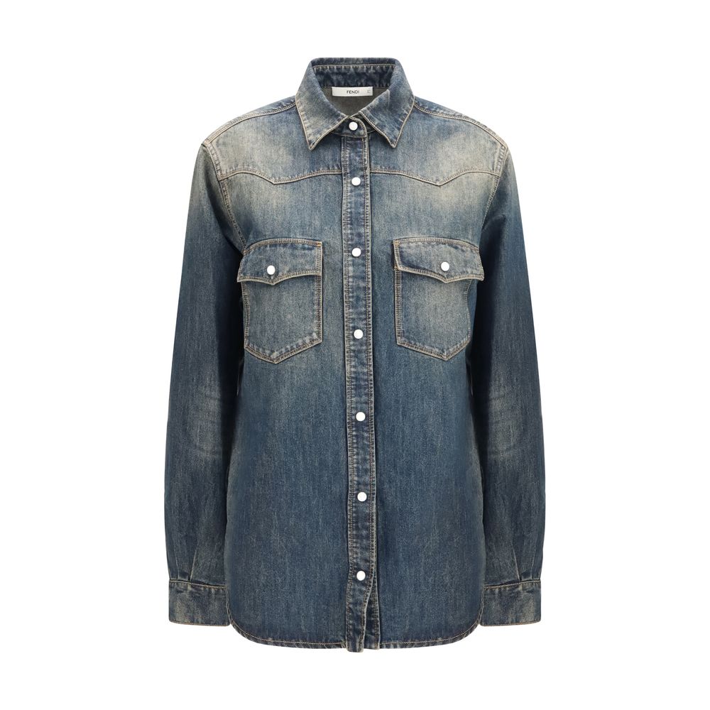 Fendi Blue Denim Shirt - Timeless Luxury with Vintage Charm