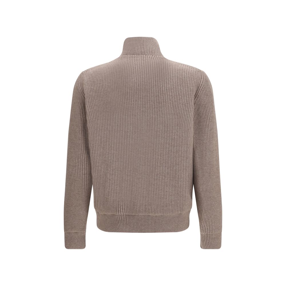 Brunello Cucinelli Beige Calf Leather Jacket for Timeless Elegance