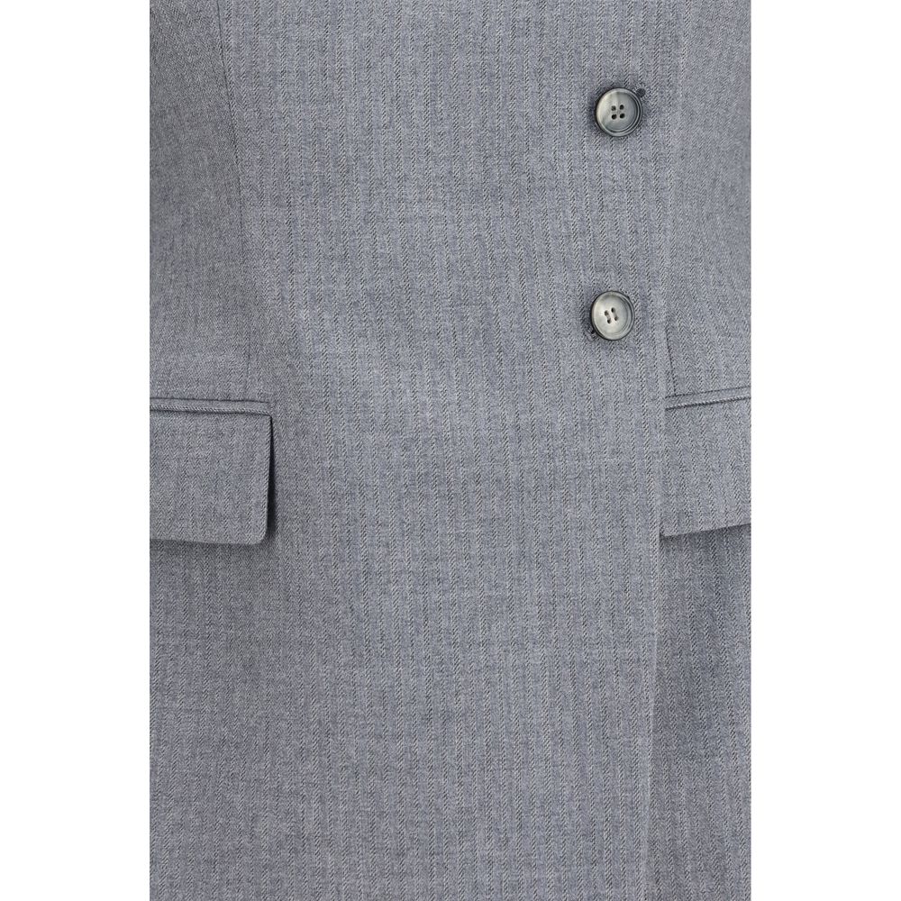 Alexander McQueen Gray Wool Oves Aries Full-Length Jacket