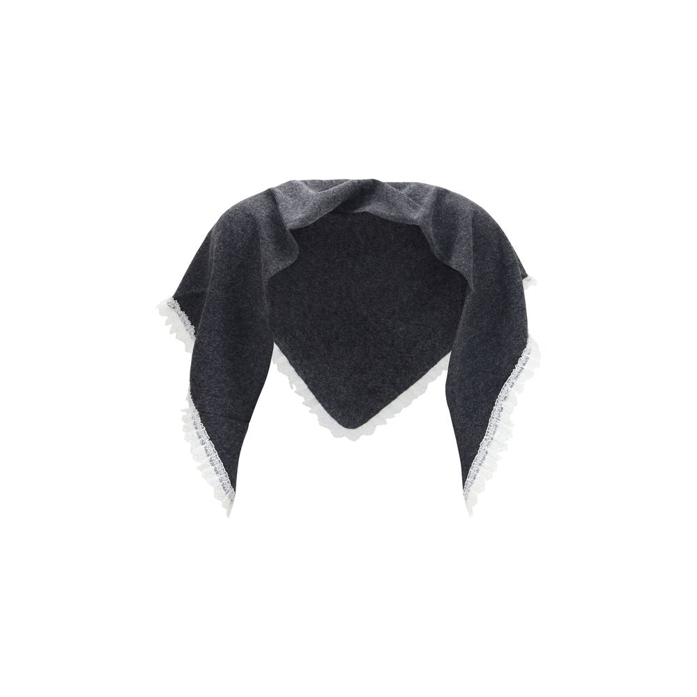 Ganni Gray Wool Oves Aries Scarf - Exquisite Luxury Accessory