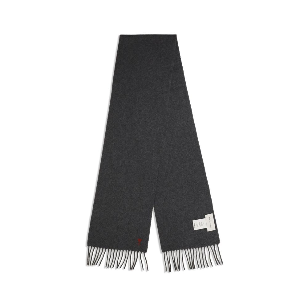 Ami Paris Gray Wool Foulard - Timeless Luxury Accessory