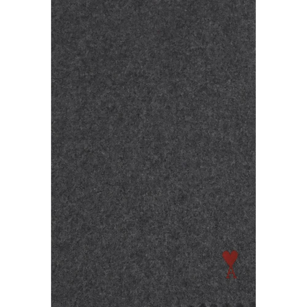 Ami Paris Gray Wool Foulard - Timeless Luxury Accessory