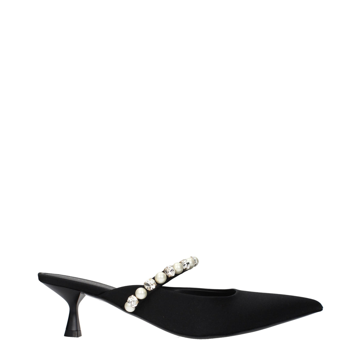Stella McCartney Black Satin Stiletto Heel Sandals - Luxury Elegance