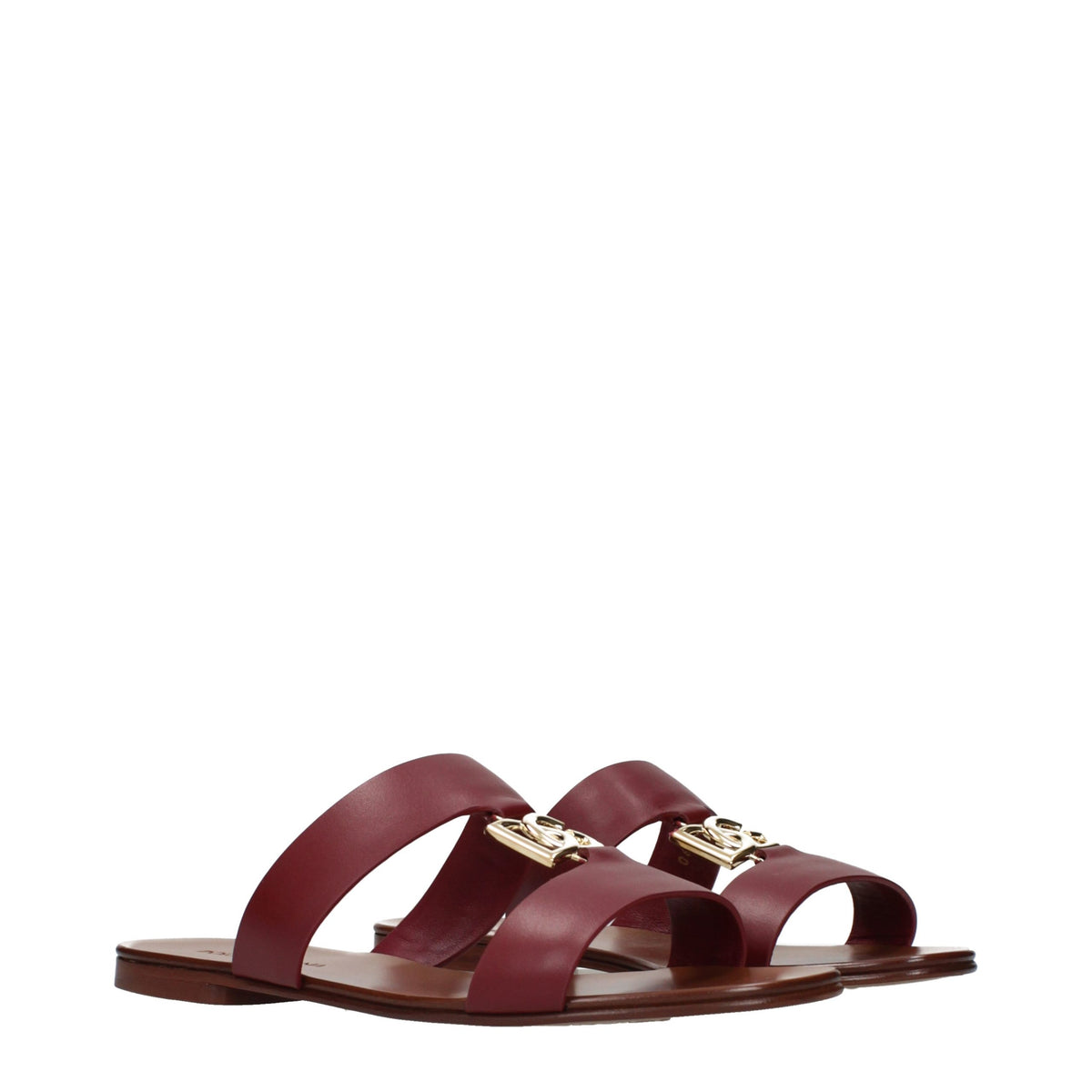 Dolce & Gabbana Red Leather Slippers - Timeless Luxury Footwear