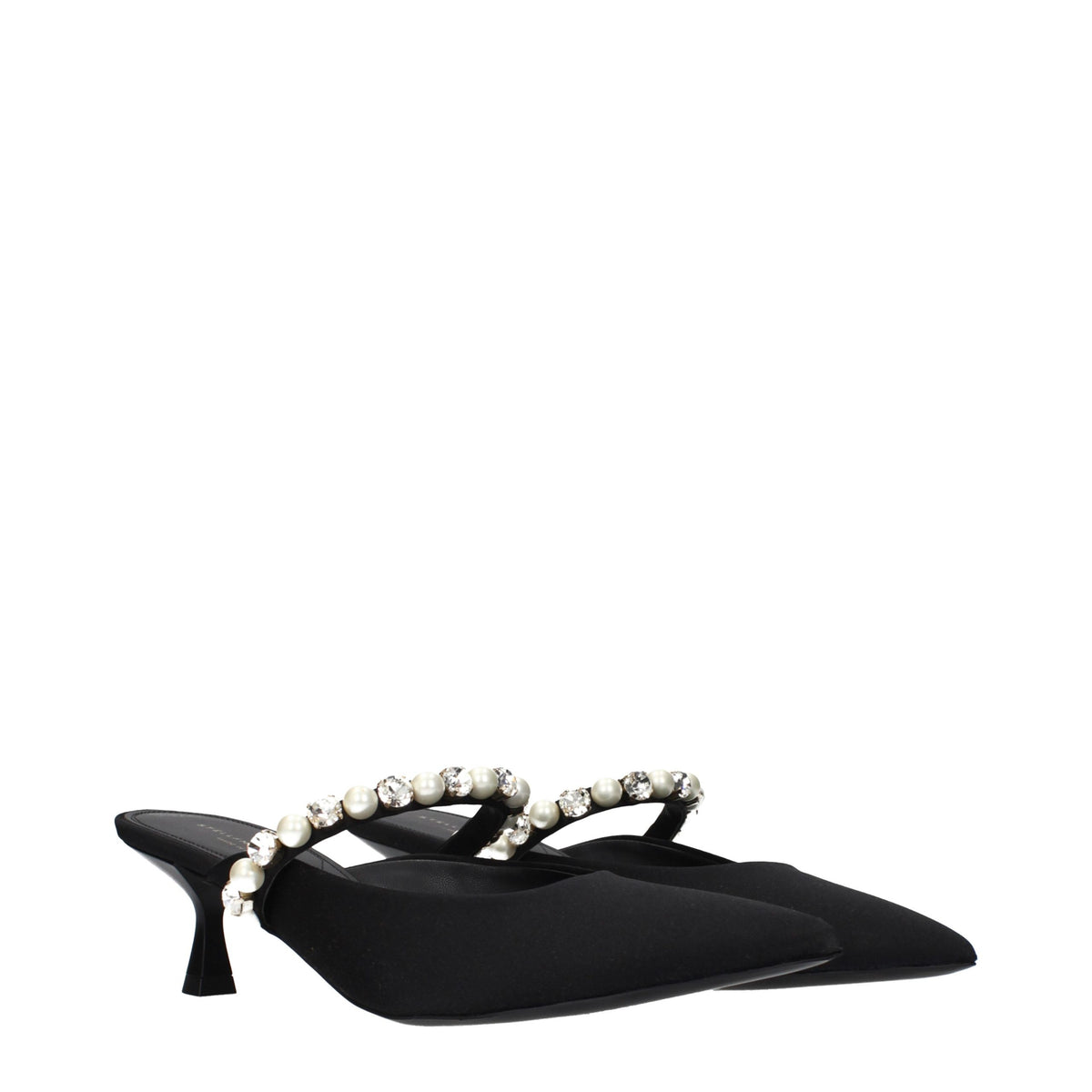 Stella McCartney Black Satin Stiletto Heel Sandals for Elegance