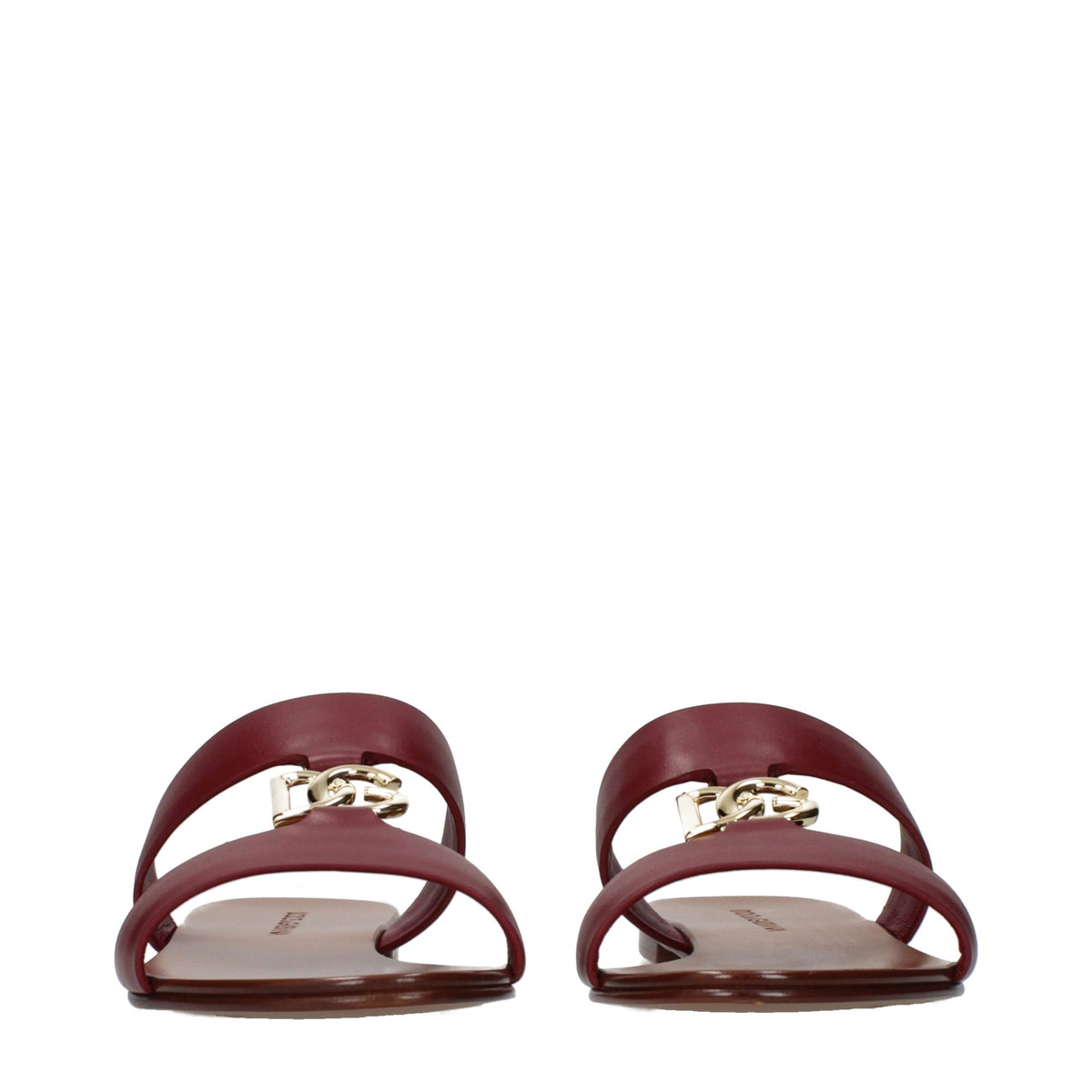 Dolce & Gabbana Red Leather Slippers - Exquisite Luxury Footwear