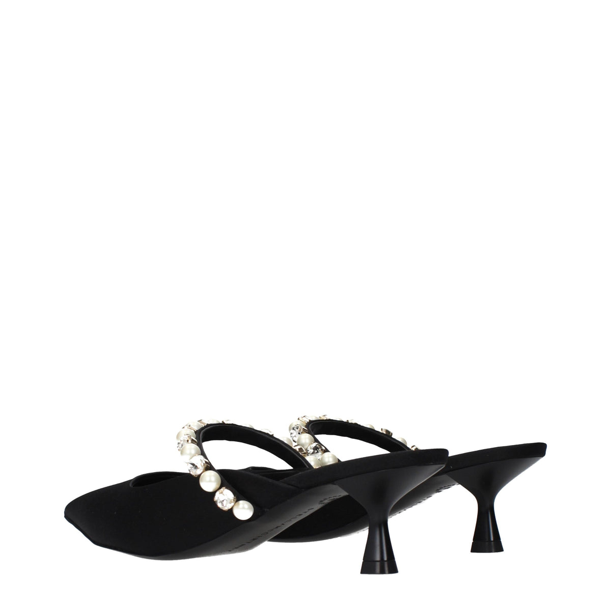 Stella McCartney Black Satin Stiletto Heel Sandals for Elegance