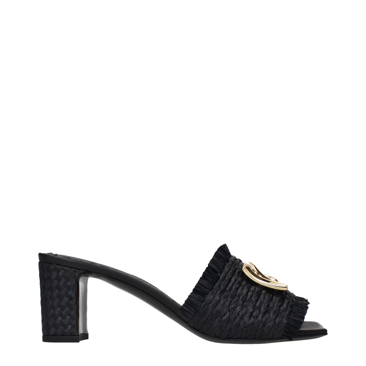 Dolce & Gabbana Black Raffia Platform Sandals for Timeless Elegance