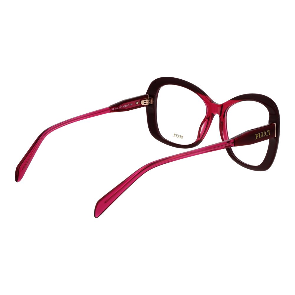 Emilio Pucci Burgundy Acetate Butterfly Glasses for Elegance