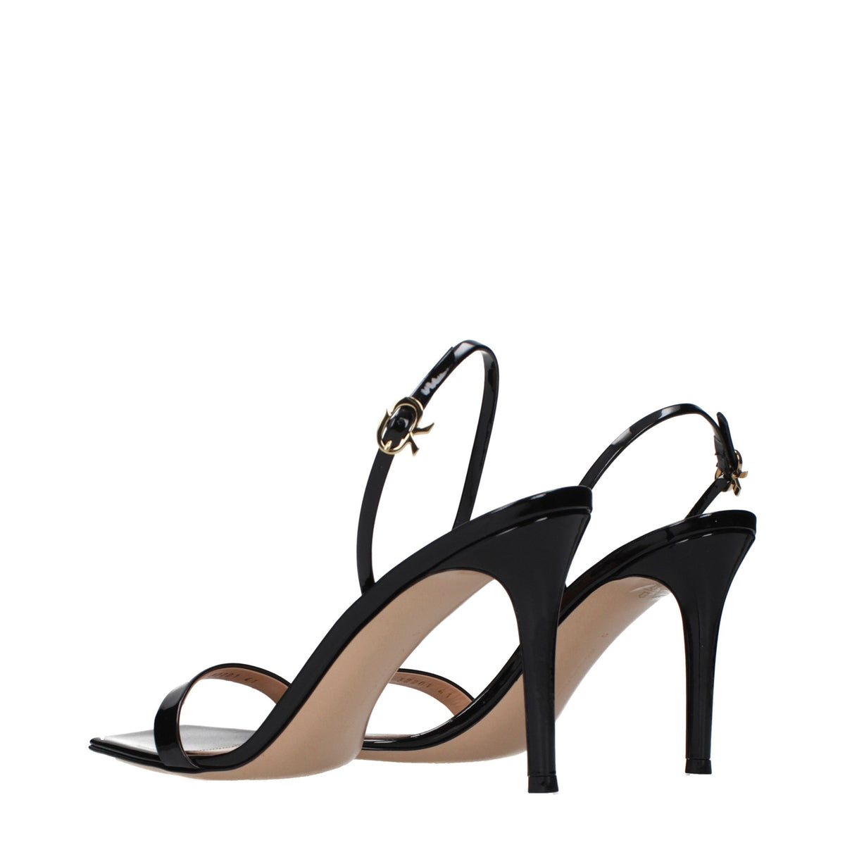 Gianvito Rossi Black Leather Stiletto Heel Sandals - Timeless Elegance