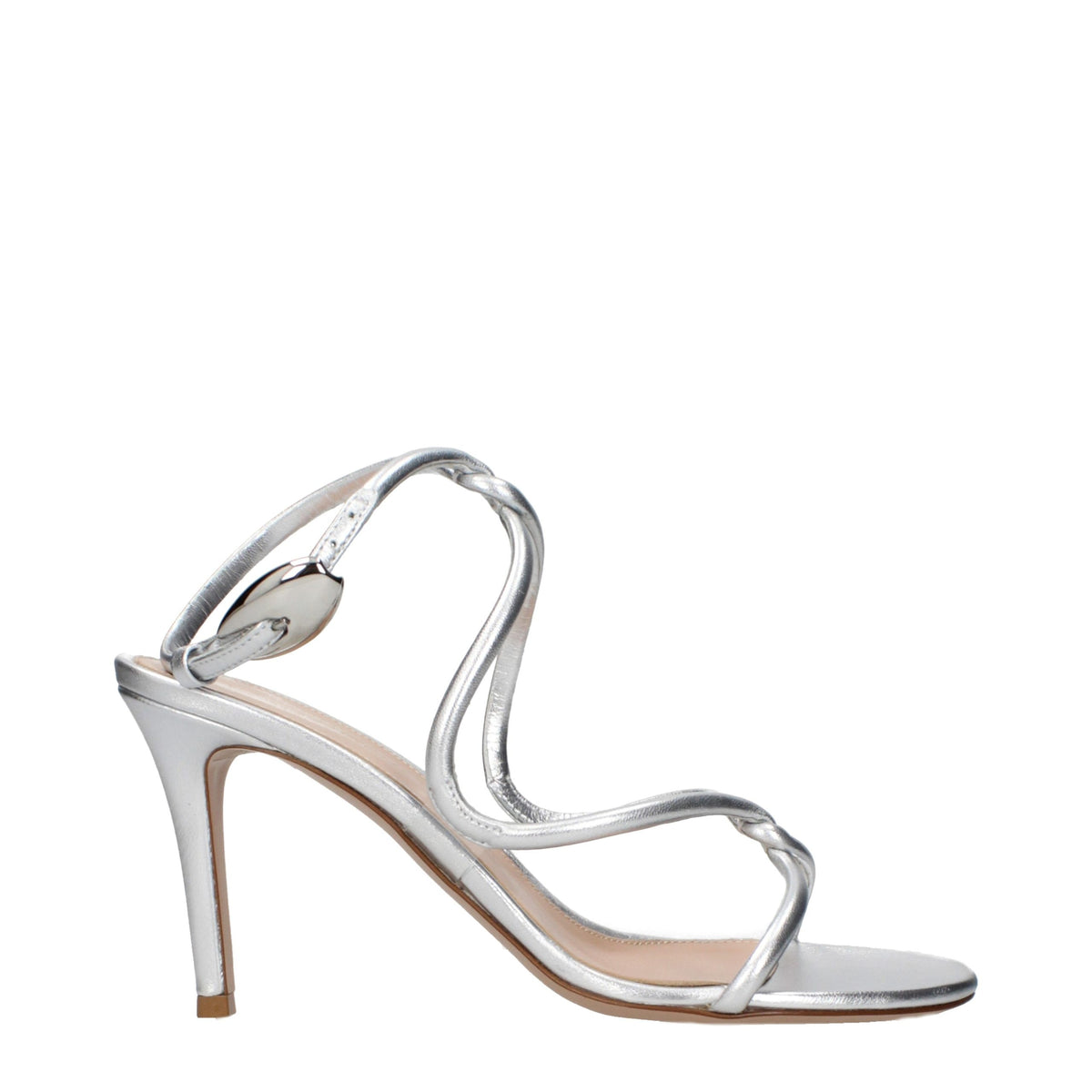 Gianvito Rossi Gray Leather Stiletto Heel Sandals - Timeless Luxury
