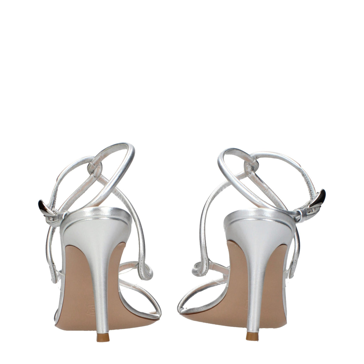 Gianvito Rossi Gray Leather Stiletto Heel Sandals - Timeless Luxury