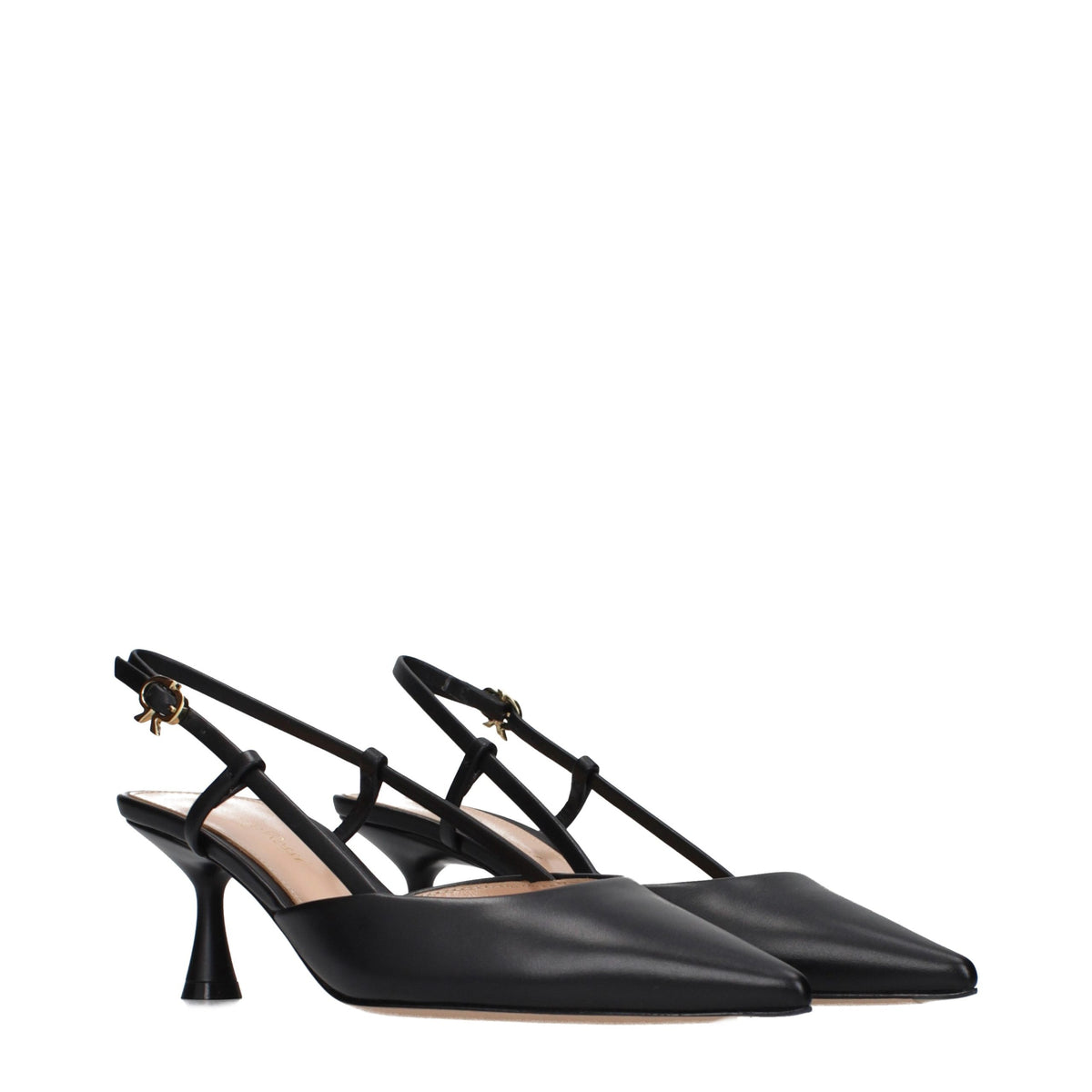 Gianvito Rossi Black Leather Mid Heel Pumps - Timeless Elegance