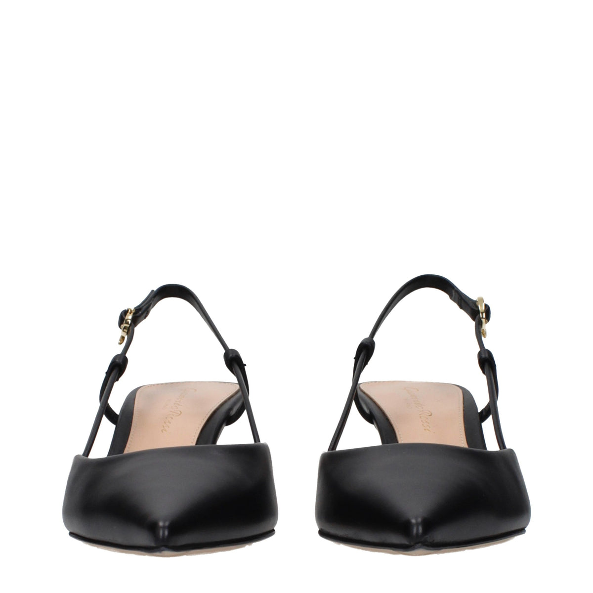 Gianvito Rossi Black Leather Mid Heel Pumps - Timeless Elegance