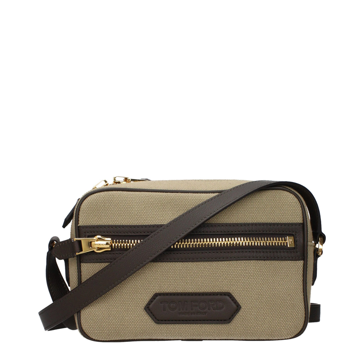 Tom Ford Beige Fabric Crossbody Bag - Timeless Luxury Redefined