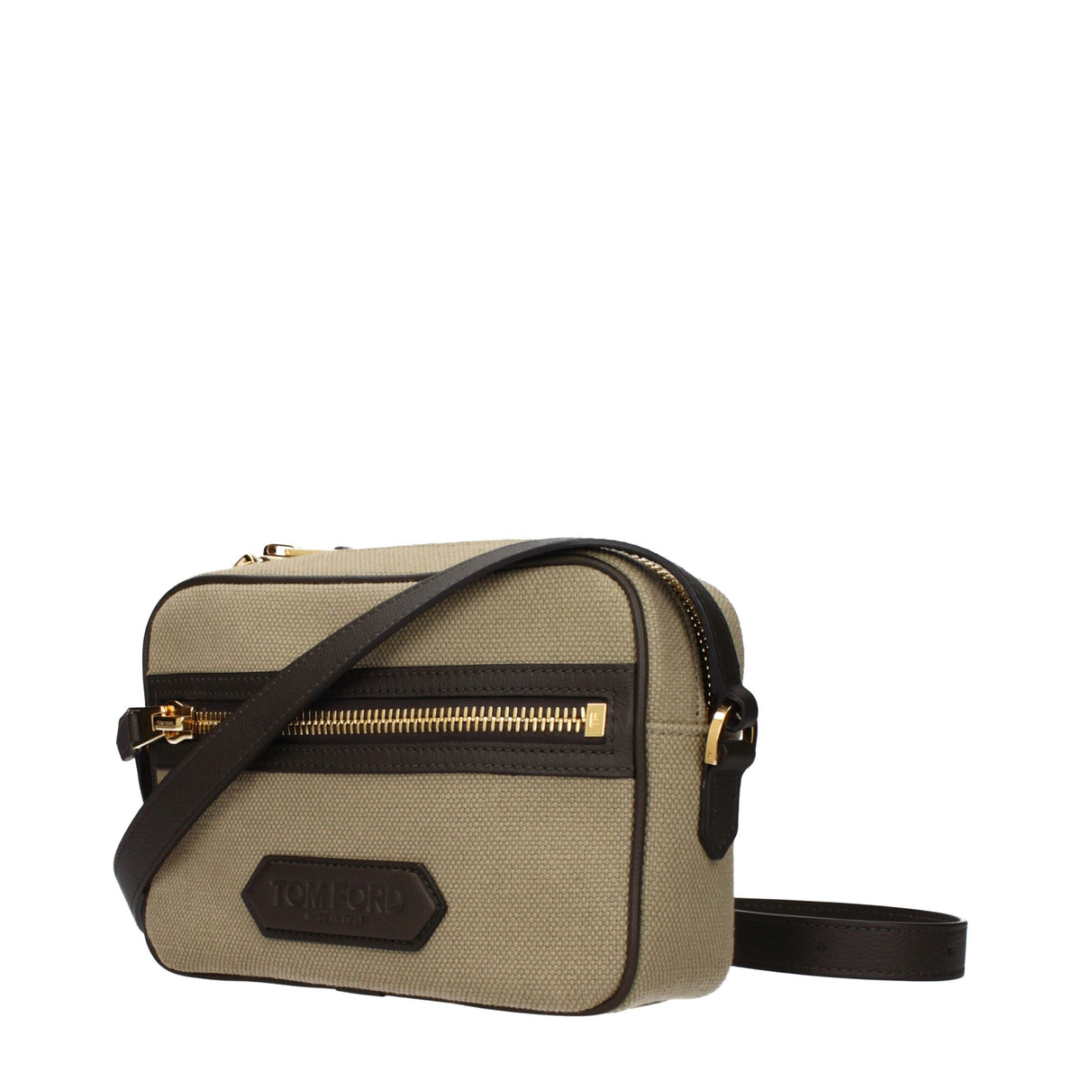 Tom Ford Beige Fabric Crossbody Bag - Timeless Luxury Accessory