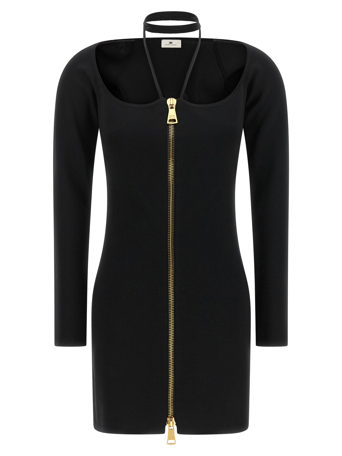 Elisabetta Franchi Black Viscose Short Dress - Timeless Luxury