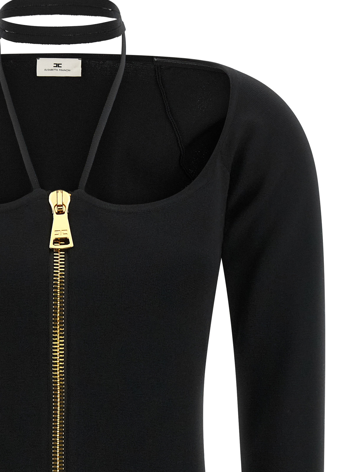 Elisabetta Franchi Black Viscose Short Dress - Timeless Luxury