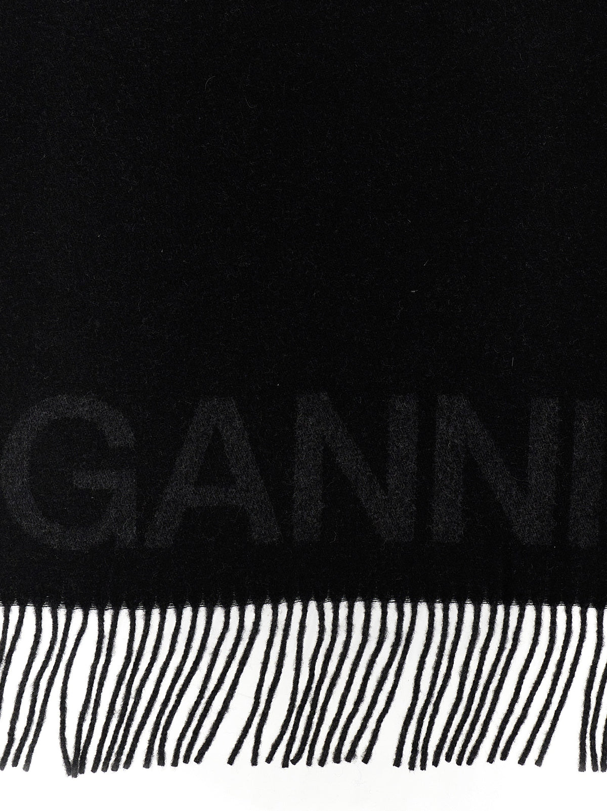 Ganni Black Wool Scarf - Elevate Your Luxury Accessory Collection