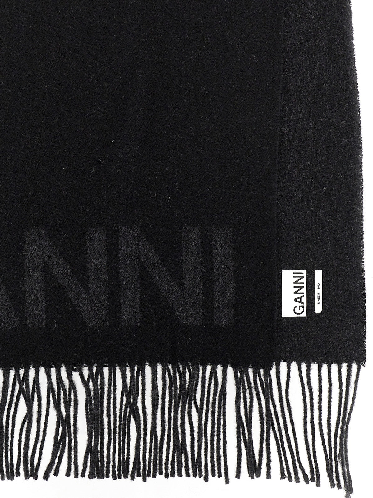 Ganni Black Wool Scarf - Elevate Your Luxury Accessory Collection